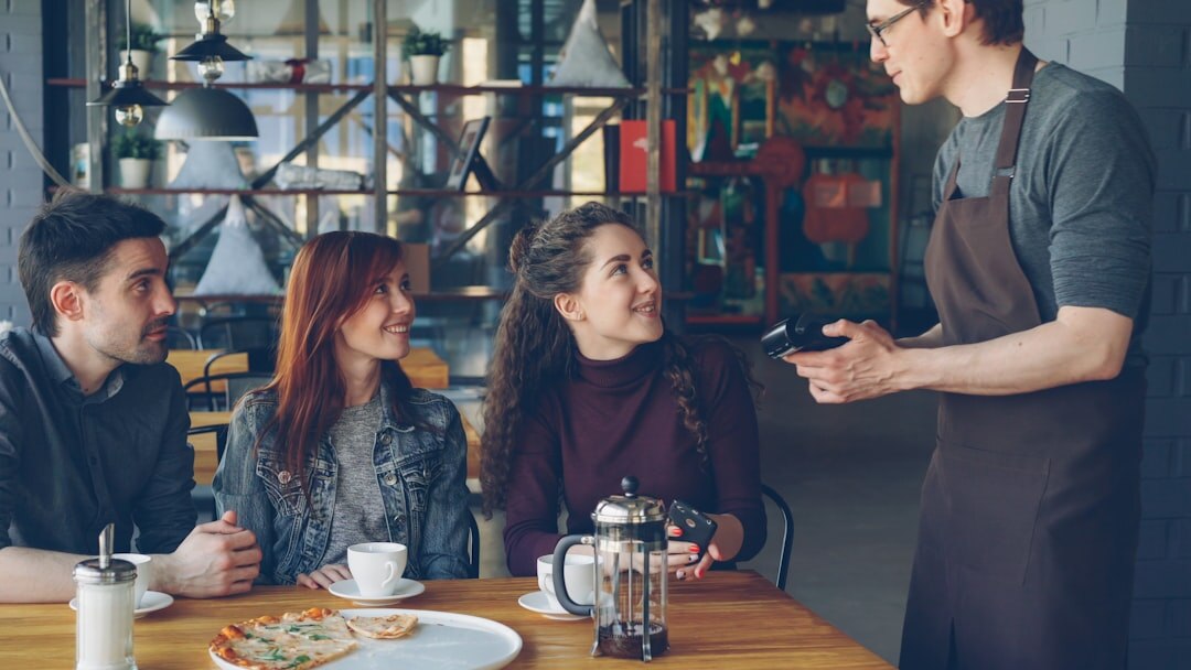 group discussion in cafe